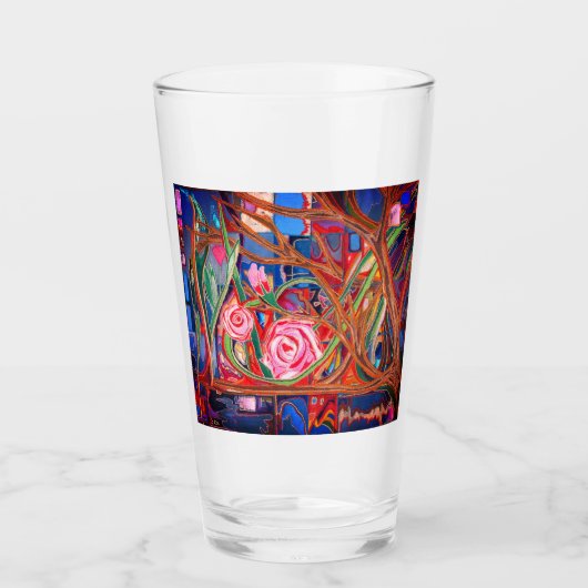 Rozen in de tuin glas (Voorkant)