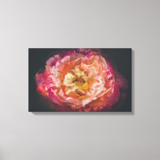 Rozen in een afbeelding met dubbele blootstelling canvas afdruk (Voorkant)