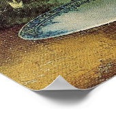 Rozen in een blauwe Bowl Poster (Hoek)