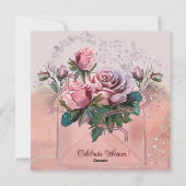 Rozen in een envelop | Gelukkige Vrouwendag Feestdagenkaart (Achterkant)