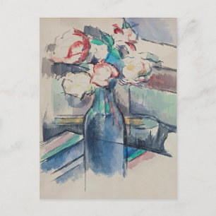 Rozen in een flesje van Paul Cezanne Feestdagenkaart