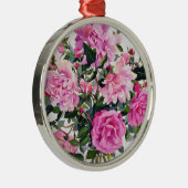 Rozen in een glazen pot metalen ornament (Rechts)