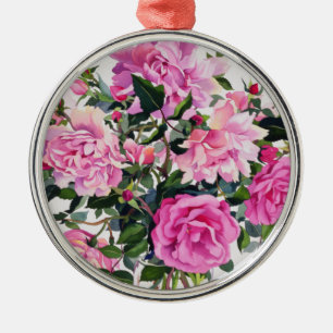 Rozen in een glazen pot metalen ornament