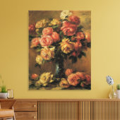 Rozen in een Vase door Pierre Renoir, Kunst Canvas Afdruk (Insitu (Woonkamer))