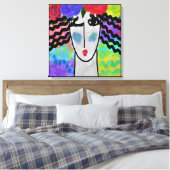 Rozen in Hair Abstract digitaal schilderen Canvas Afdruk (Insitu (Slaapkamer))