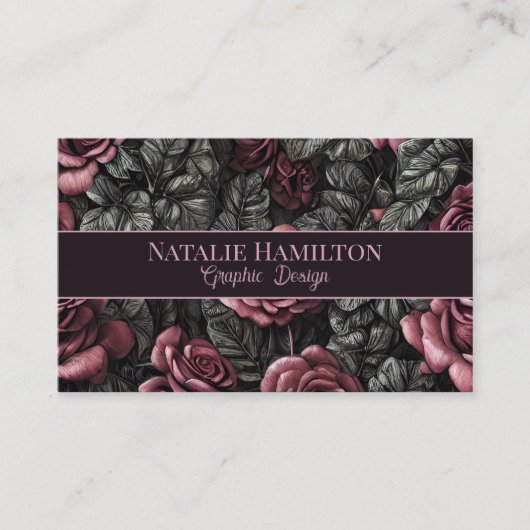 Rozen in het zwart en het moer Visitekaartje (Voorkant)