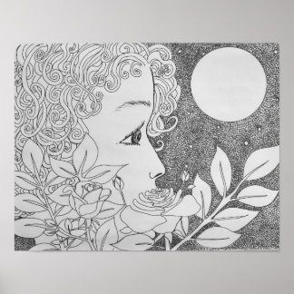 Rozen in inkt poster