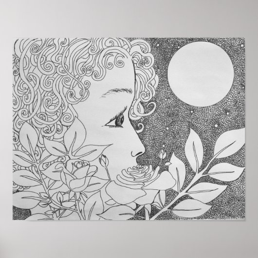 Rozen in inkt poster (Voorkant)