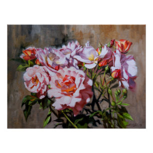Rozen in Pavlovsk - Elegant olieverfschilderij van Perfect Poster