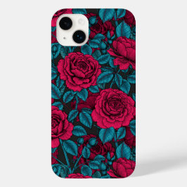 Rozen in rood en blauw Case-Mate iPhone 14 plus hoesje