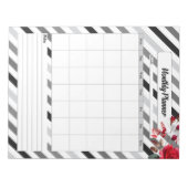 Rozen in strepen _ Maandplanner Notitieblok (Voorkant)