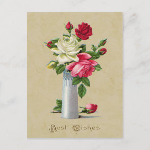 Rozen in Vase Best Welse reproductie Briefkaart