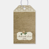  Rozen Kant en Burlap bruiloft gunst Cadeaulabel (Achterkant)