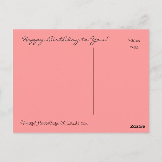  Rozen/Katten Verjaardag -Briefkaart Briefkaart (Achterkant)