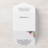 Rozen klassieke auto alles in een bruiloft uitnodi all in one uitnodiging (Buitenkant)