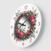 Rozen krans met rode harten grote klok (Hoek)