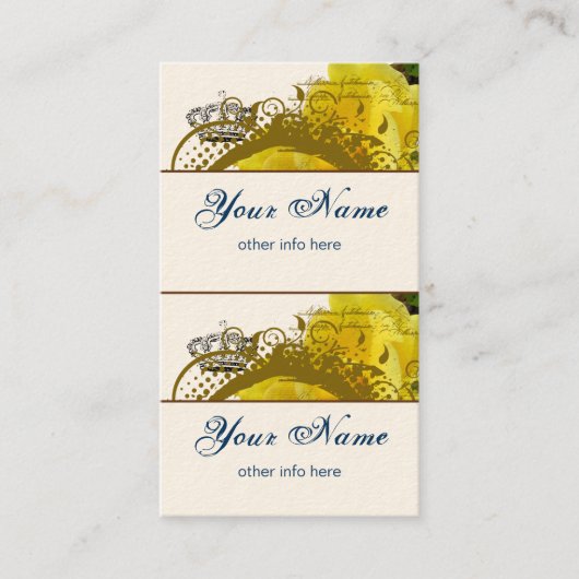 Rozen, kroon, zwoegen en Butterflies Mini Labels (Voorkant)