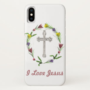 Rozen kruis iPhone x hoesje