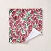 Rozen Landrode groene  bloem Bad Handdoek (Wasdoekje)