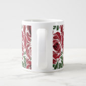 Rozen Landrode groene bloem Extra Grote Beker (Achterkant)