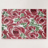 Rozen Landrode groene bloem Legpuzzel (Horizontaal)