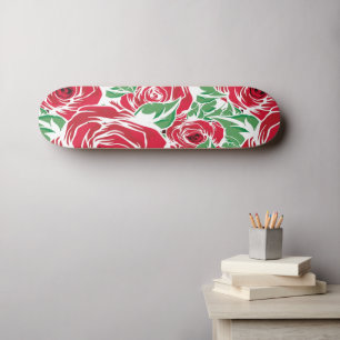 Rozen Landrode groene  bloem Skateboard