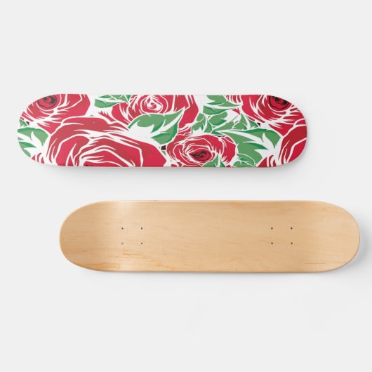 Rozen Landrode groene  bloem Skateboard (Horizontaal)