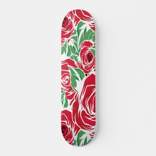 Rozen Landrode groene  bloem Skateboard (Voorkant)