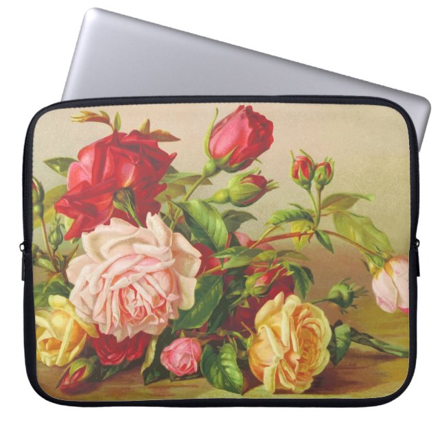 Rozen  laptophoes laptop sleeve (Voorkant)