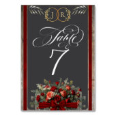 Rozen, Lint & Monogram - Rood Kaart (Voorkant)