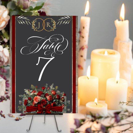 Rozen, Lint & Monogram - Rood Kaart