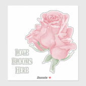 Rozen Love Blooms Here Art Sticker (Vel)