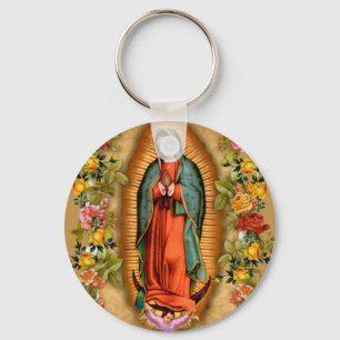Rozen Maagd Mary Guadalupe Katholieke Religie Sleutelhanger