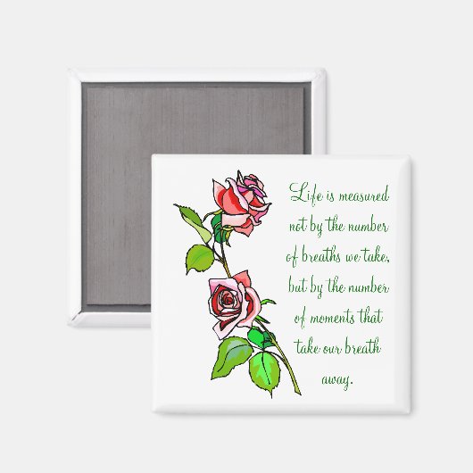 Rozen Maat van het Leven Magneet (Voorkant / Achterkant)