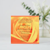 Rozen - Mango - sunset border - bruiloft nodigen Kaart (Staand voorkant)