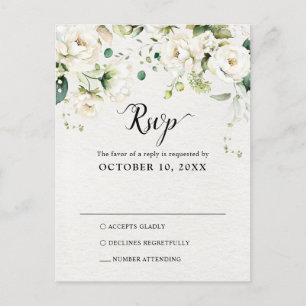 Rozen met een botanische bruiloft RSVP Briefkaart