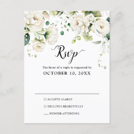 Rozen met een botanische bruiloft RSVP-POS Briefkaart