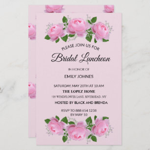 Rozen met fraaie roze, Bridal Luncheon Briefpapier