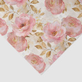 Rozen met gouden bladeren Patroon Tissuepapier (Detail)