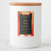 Rozen met het etiket op het Floral Oranje rode mar (Voorkant)