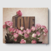 Rozen met liefdeswoorden en engel gastenboek (Achterkant)