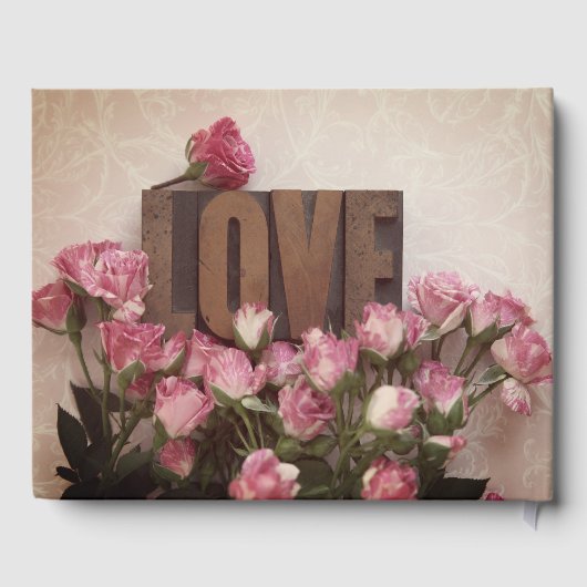 Rozen met liefdeswoorden en engel gastenboek (Achterkant)