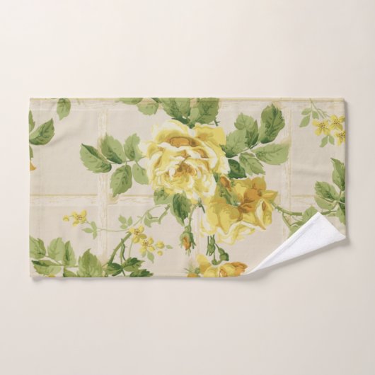 Rozen met rotsgeel rozen op Trellis Bad Handdoek (Handdoek)