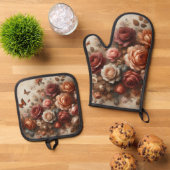  Rozen met Vlinders Ovenwant & Pannenlap Set (Top down)