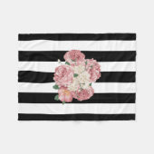 Rozen met zwarte en witte tapes fleece deken (Voorkant (Horizontaal))