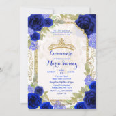 Rozen Mexicaans meisje Charra Mis Quince Kaart (Voorkant)