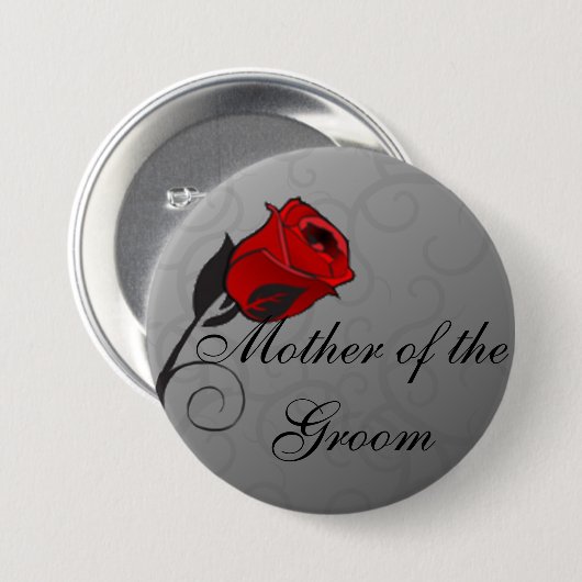 Rozen Moeder van de Groom Button (Voorkant /achterkant)