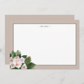 rozen monogram blozen Kaart Notitiekaartje (Voorkant / Achterkant)