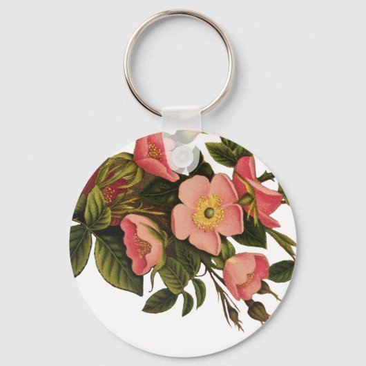  Rozen Mooi Roze Botanisch Sleutelhanger (Voorkant)