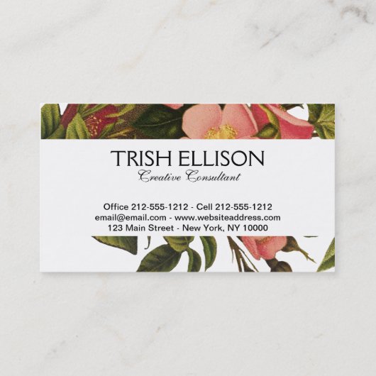  Rozen Mooi Roze Botanisch Visitekaartje (Achterkant)